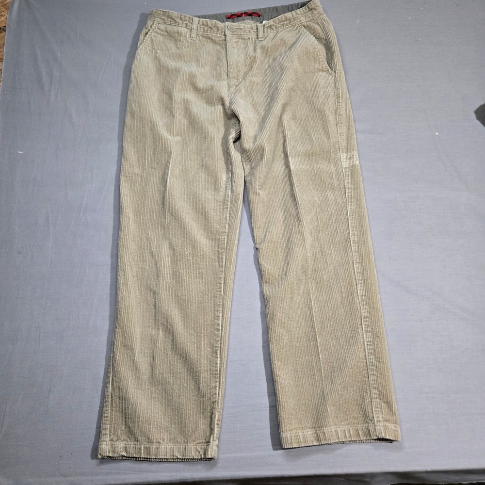 Woolrich Corduroy Pants 36 x 30 Khaki Wide Wale Cotton Straight Leg